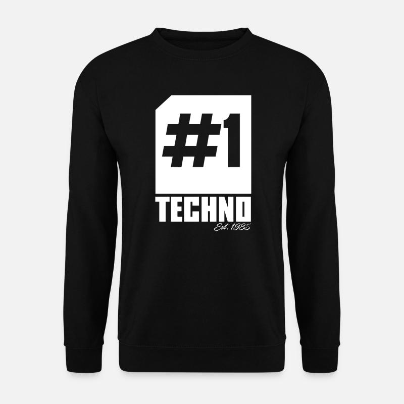 #1 TECHNO - Unisex Pullover - Schwarz