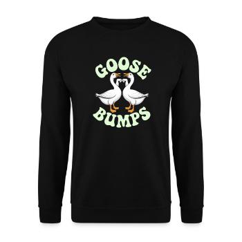 Goose Duo Heart Emblem - Unisex Sweatshirt - black - Front - Alina (178cm) & Michal (187cm)