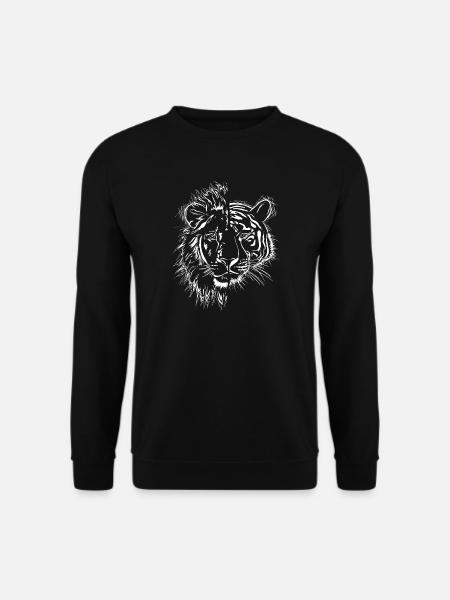 halb Löwe halb Tiger - Unisex Pullover - Schwarz
