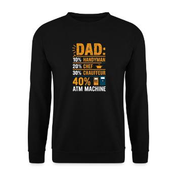 Funny Dad’s Job - Father's Day Gift - Sweat-shirt Unisexe - noir - Devant - Alina (178cm) & Michal (187cm)