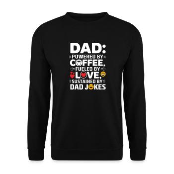 Funny Dad Coffee Lover Gift - Jokes Typography Art - Sweat-shirt Unisexe - noir - Devant - Alina (178cm) & Michal (187cm)