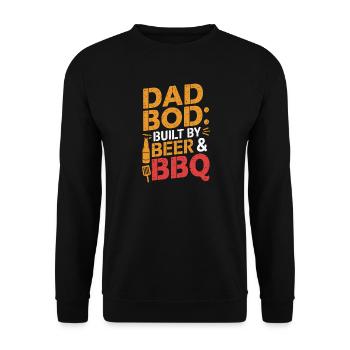 Dad Bod: Built By Beer & BBQ - Humor for Fathers - Unisex Sweatshirt - black - Front - Alina (178cm) & Michal (187cm)