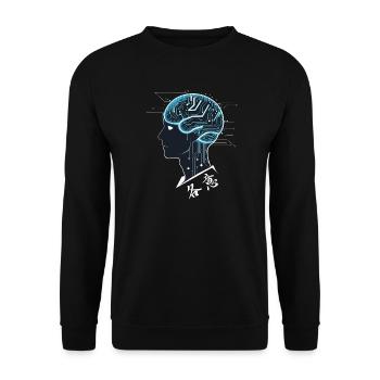 Brain AI - Unisex Pullover - Schwarz - Vorne - Alina (178cm) & Michal (187cm)