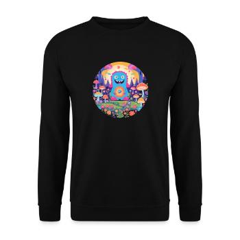 süsses und lustiges knuddel-kuschel monster kinder - Unisex Pullover - Schwarz - Vorne - Alina (178cm) & Michal (187cm)