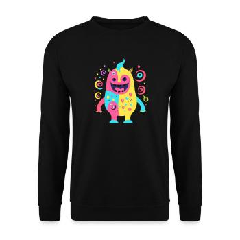 süsses und lustiges knuddel-kuschel monster kinder - Unisex Pullover - Schwarz - Vorne - Alina (178cm) & Michal (187cm)