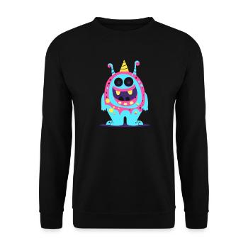 süsses und lustiges knuddel-kuschel monster kinder - Unisex Pullover - Schwarz - Vorne - Alina (178cm) & Michal (187cm)