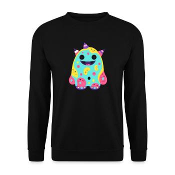 süsses und lustiges knuddel-kuschel monster kinder - Unisex Pullover - Schwarz - Vorne - Alina (178cm) & Michal (187cm)