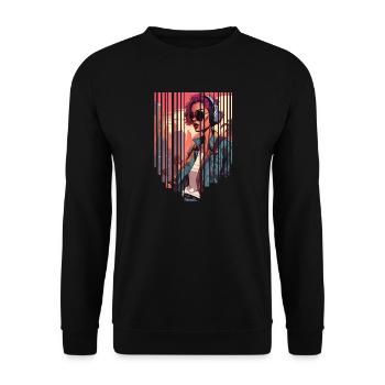 fille girlie sauvage punk freestyle amour peace style - Sweat-shirt Unisexe - noir - Devant - Alina (178cm) & Michal (187cm)
