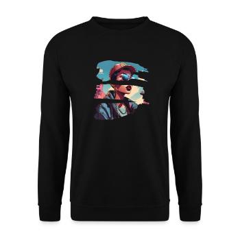 fille girlie sauvage punk freestyle amour peace style - Sweat-shirt Unisexe - noir - Devant - Alina (178cm) & Michal (187cm)