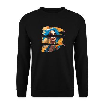 fille girlie sauvage punk freestyle amour peace style - Sweat-shirt Unisexe - noir - Devant - Alina (178cm) & Michal (187cm)
