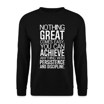rien de grand n'est facile, on peut tout accomplir - Sweat-shirt Unisexe - noir - Devant - Alina (178cm) & Michal (187cm)