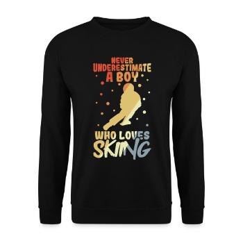 Funny ski boy - Unisex Sweatshirt - black - Front - Alina (178cm) & Michal (187cm)