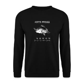 Barsch Rekord - Angeln mit Kunstköder - Unisex Pullover - Schwarz - Vorne - Alina (178cm) & Michal (187cm)