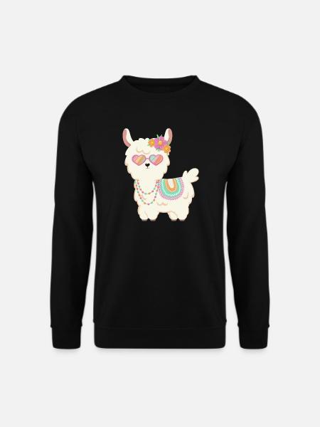 Süßes Lama Sommer - Unisex Pullover - Schwarz