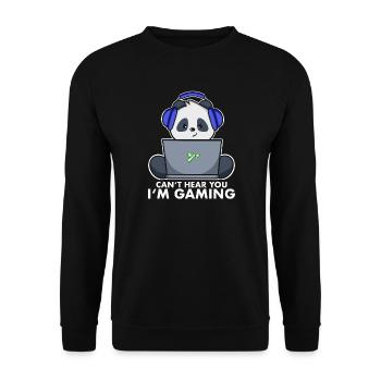 Gaming Panda cute - can't hear you I'm gaming - Unisex Sweatshirt - black - Front - Alina (178cm) & Michal (187cm)