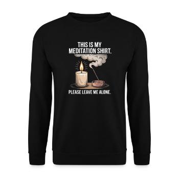 Funny Meditation Introvert Mindfulness Design - Unisex Pullover - Schwarz - Vorne - Alina (178cm) & Michal (187cm)