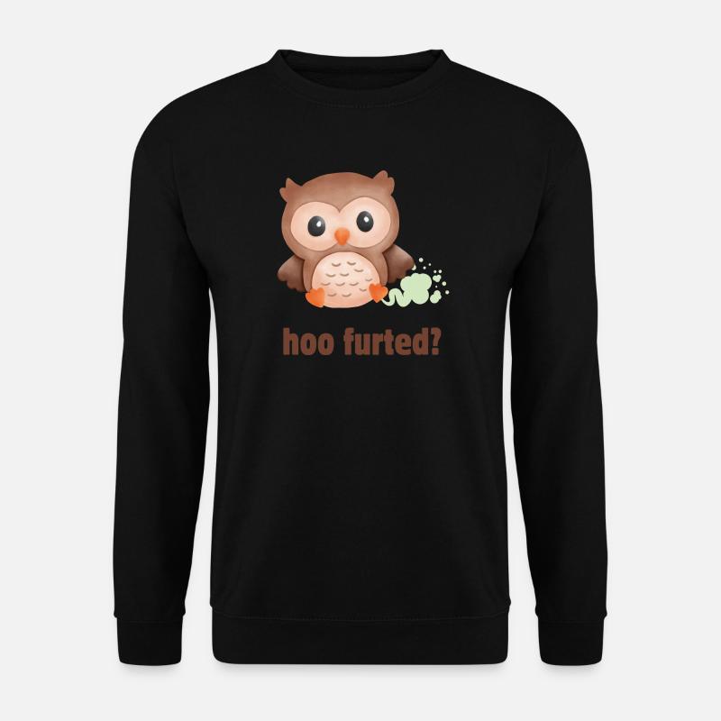 Hoo Furted Owl Pun - Unisex Sweatshirt - black