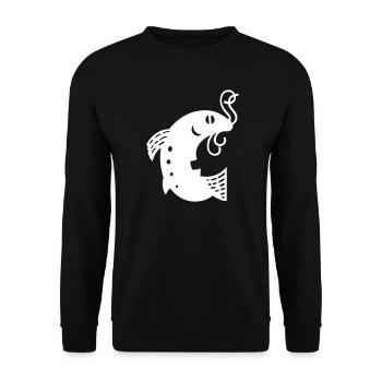 Fish on the hook white Vectorgraphic - Unisex Sweatshirt - black - Front - Alina (178cm) & Michal (187cm)