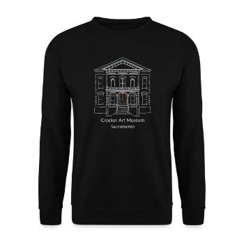 Sacramento, Kalifornien, Zeichnung Kunstmuseum - Unisex Pullover - Schwarz - Vorne - Alina (178cm) & Michal (187cm)