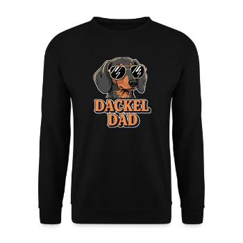 Dackel Dad Sonnenbrille Geschenk Dackelbesitzer - Unisex Pullover - Schwarz - Vorne - Alina (178cm) & Michal (187cm)