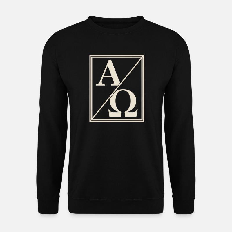 Christlich Alpha Omega Zeichen Des Glaubens - Unisex Pullover - Schwarz
