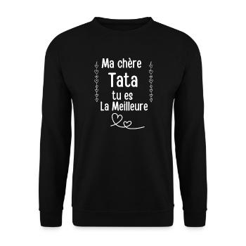 My dear Aunt you are the Best - Unisex Sweatshirt - black - Front - Alina (178cm) & Michal (187cm)