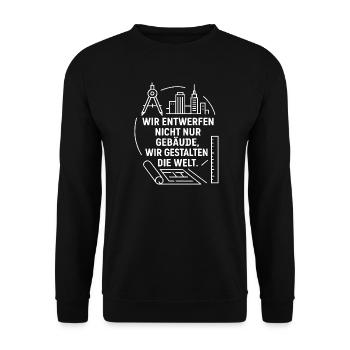 Architecture and design - Unisex Sweatshirt - black - Front - Alina (178cm) & Michal (187cm)