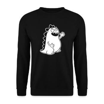 Ondulation de dinosaures – kawaii, dessin animé et joie primitive - Sweat-shirt Unisexe - noir - Devant - Alina (178cm) & Michal (187cm)