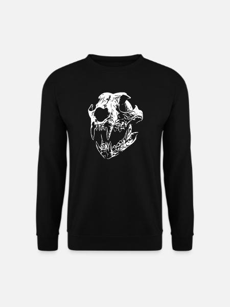 Smilodon skull with sharp teeth - Unisex Sweatshirt - black