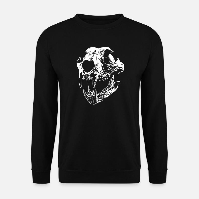 Smilodon skull with sharp teeth - Unisex Sweatshirt - black