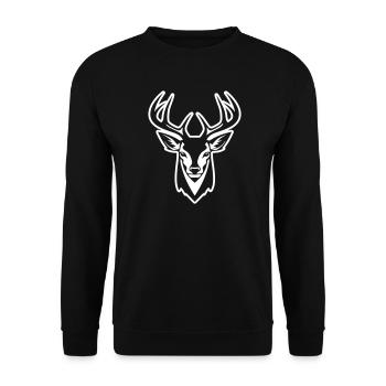Deer Head - Unisex Sweatshirt - black - Front - Alina (178cm) & Michal (187cm)