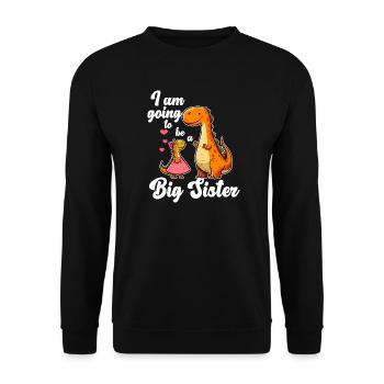 Become a Big Sister Dino - Unisex Sweatshirt - black - Front - Alina (178cm) & Michal (187cm)