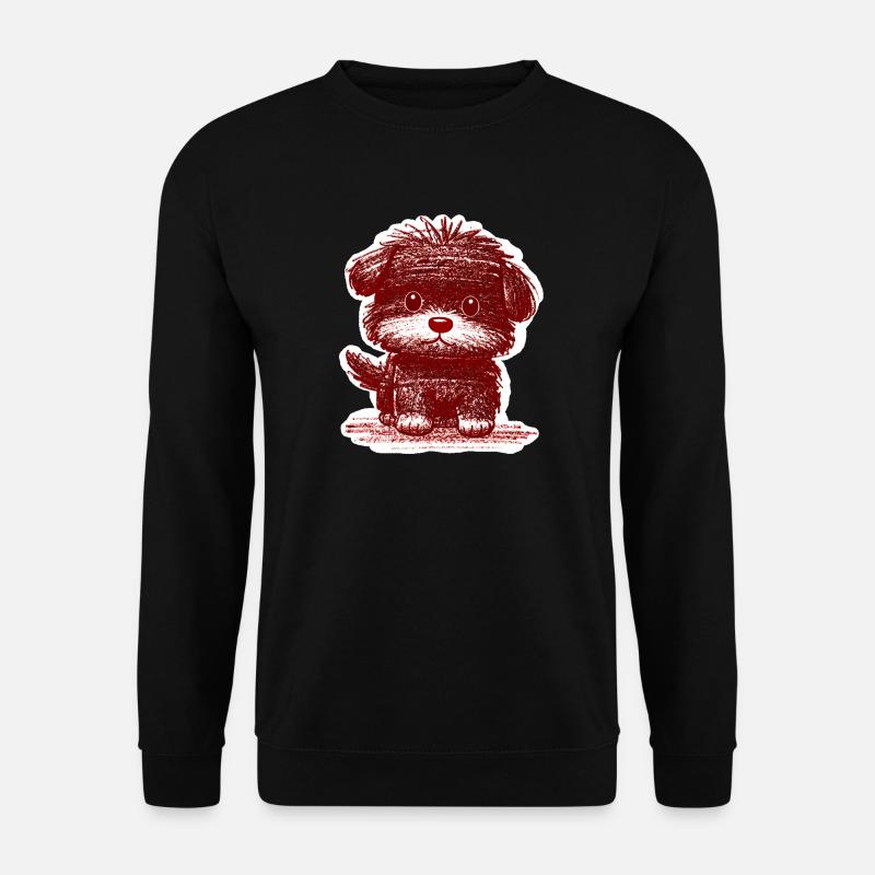 Fuzzy Puppy (Red) - Unisex Sweatshirt - black