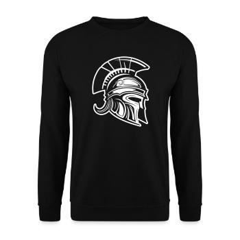 Spartan Warrior Sparta Helmet - Unisex Sweatshirt - black - Front - Alina (178cm) & Michal (187cm)