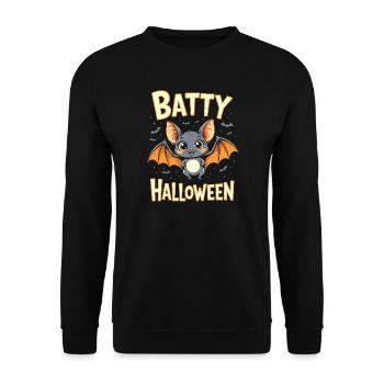 Bat Costume Batty Halloween Cute - Unisex Sweatshirt - black - Front - Alina (178cm) & Michal (187cm)