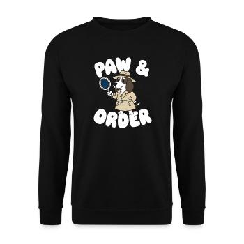 Paw Order Detective Dog - Unisex Sweatshirt - black - Front - Alina (178cm) & Michal (187cm)