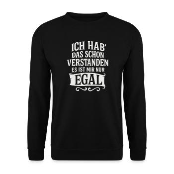 J’ai déjà compris ça, je m’en fiche - Sweat-shirt Unisexe - noir - Devant - Alina (178cm) & Michal (187cm)