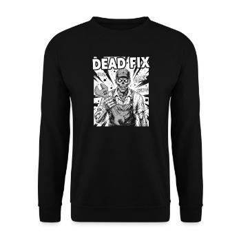 Dead Fix Skeleton Workshop - Unisex Sweatshirt - black - Front - Alina (178cm) & Michal (187cm)