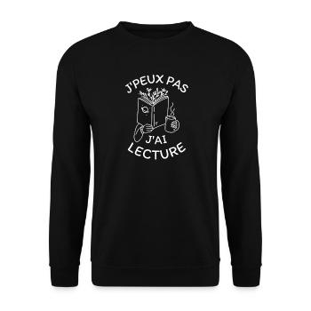 Ich kann nicht lesen, ich - Unisex Pullover - Schwarz - Vorne - Alina (178cm) & Michal (187cm)