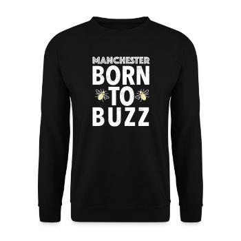 BORN_TO_BUZZ - Unisex Sweatshirt - black - Front - Alina (178cm) & Michal (187cm)