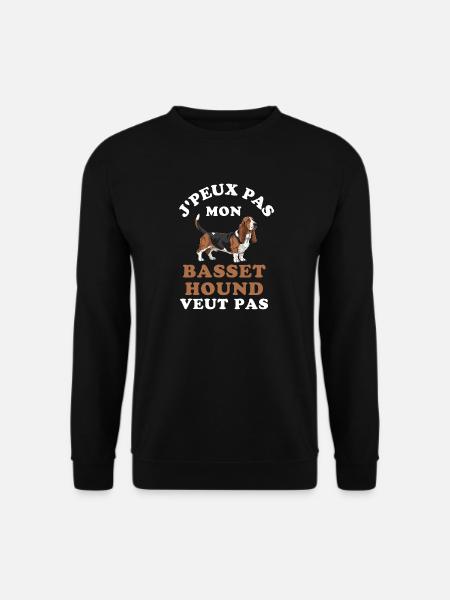 Basset Hound, ich kann nicht - Unisex Pullover - Schwarz