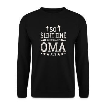 This is what a cool grandma looks like Best grandmother - Unisex Sweatshirt - black - Front - Alina (178cm) & Michal (187cm)