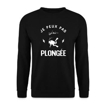 I can't I scuba diver - Unisex Sweatshirt - black - Front - Alina (178cm) & Michal (187cm)