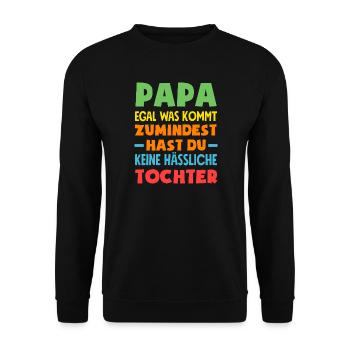 Drôle de cadeau de fête des pères papa bière - Sweat-shirt Unisexe - noir - Devant - Alina (178cm) & Michal (187cm)