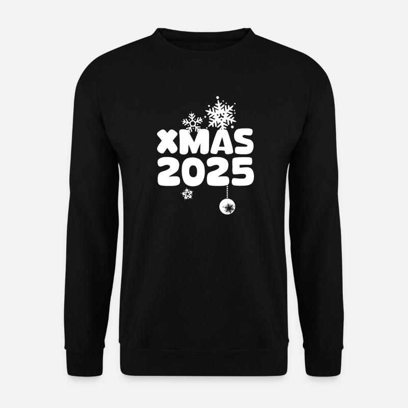 XMAS 2025 mit Schneeflocken Design - Unisex Pullover - Schwarz
