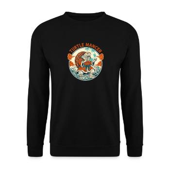 Mystical Turtle Mancer with Spirit Turtles - Unisex Sweatshirt - black - Front - Alina (178cm) & Michal (187cm)