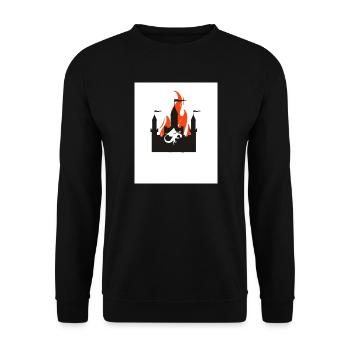 Burning Dragon Castle - Unisex Sweatshirt - black - Front - Alina (178cm) & Michal (187cm)