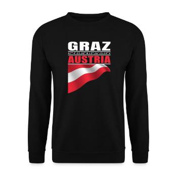 Graz - Unisex Sweatshirt - black - Front - Alina (178cm) & Michal (187cm)