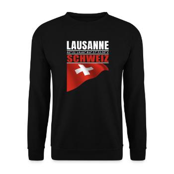 Lausanne - Unisex Pullover - Schwarz - Vorne - Alina (178cm) & Michal (187cm)
