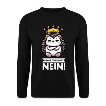 Bevor Du Fragst Igel Igelliebhaber Igelfan Stachel - Unisex Pullover - Schwarz - Vorne - Alina (178cm) & Michal (187cm)